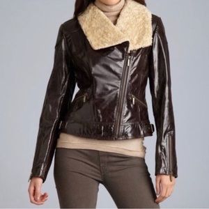 Laundry by Shelli Segal Genuine Leather Aviator Jacket